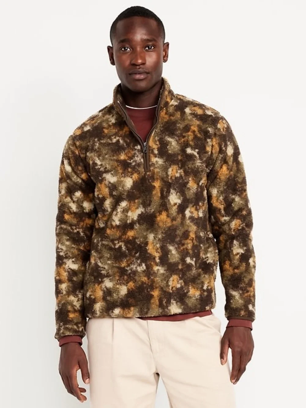 Old Navy Printed Sherpa Quarter Zip Pullover